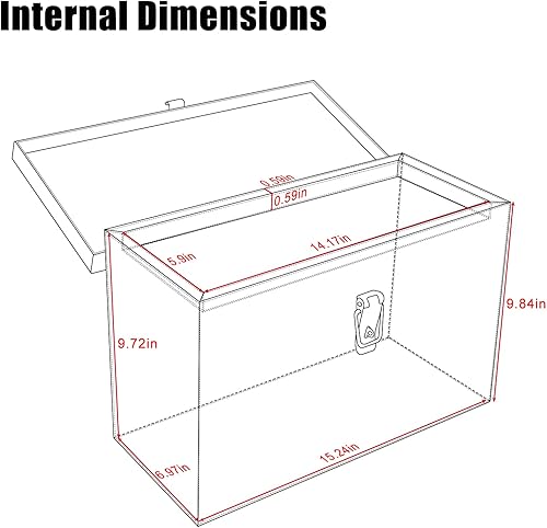 Miniatura 3 de Caja de herramientas de aluminio negro de 16 x 7.5 x 10 pulgadas, caja de herramientas de 5 barras para camión, automóvil, remolque, al aire libre,