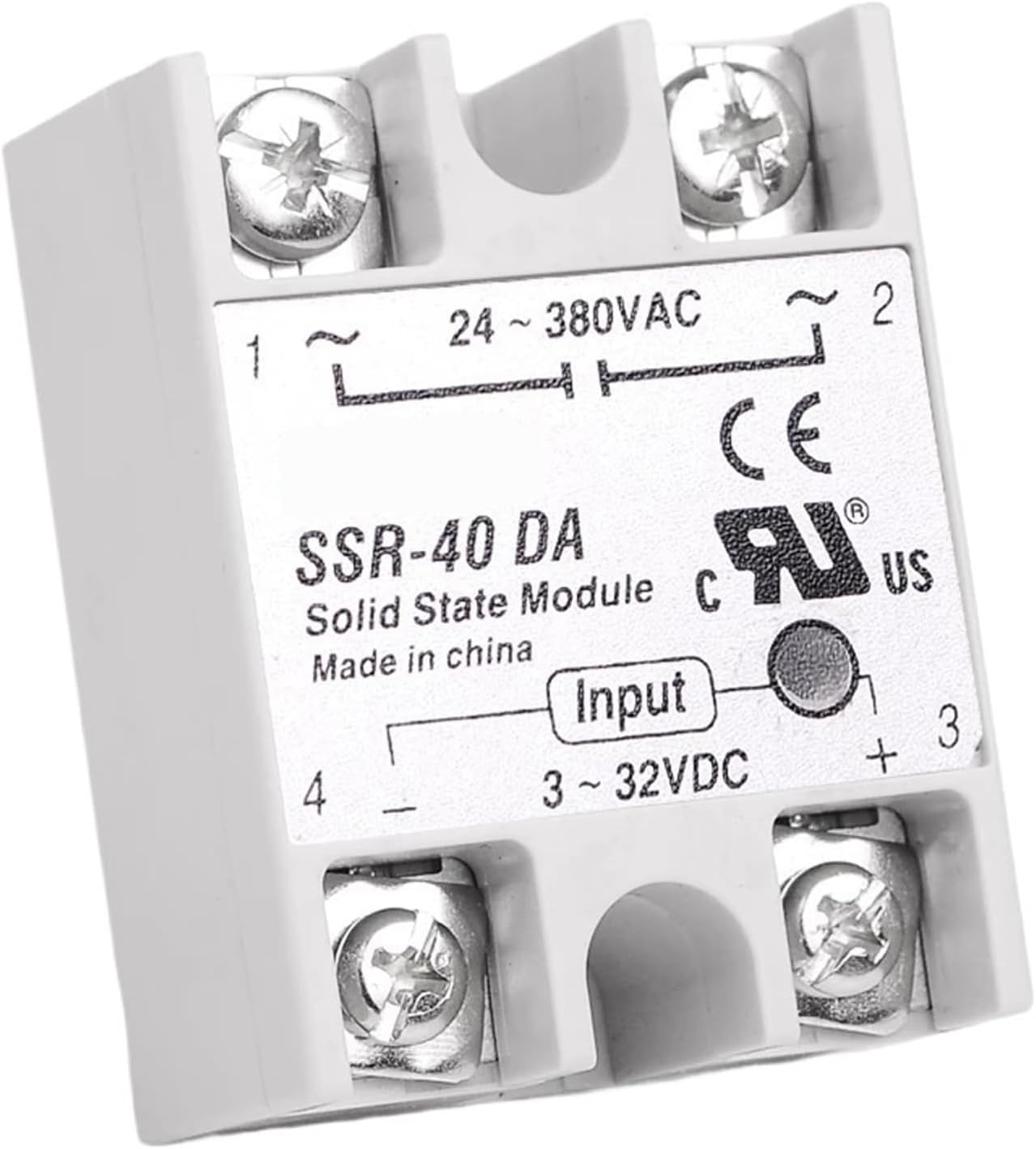 2PCS Solid State Relay 10A 25A 40A Single Phase Module 3-32V Input DC 24-380V AC Output SSR-10DA SSR-25DA SSR-40DA(DD (DC-DC),80A)
