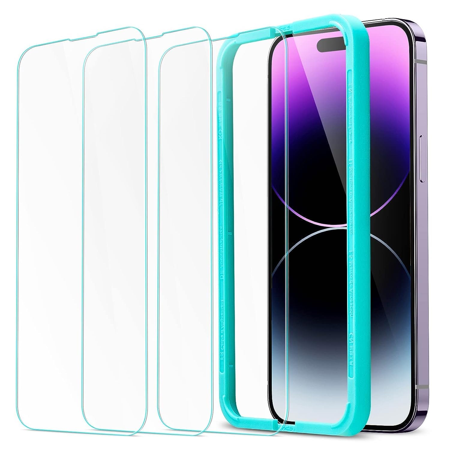 ESR 3 Pack For iPhone 14 Pro Max Tempered Glass,3 Pack Screen Guards,Easy Installation Frame,Military-Grade Drop Protection,Ultra Tough Scratch Resistant,33 Lb Full Screen Protector For Smartphone