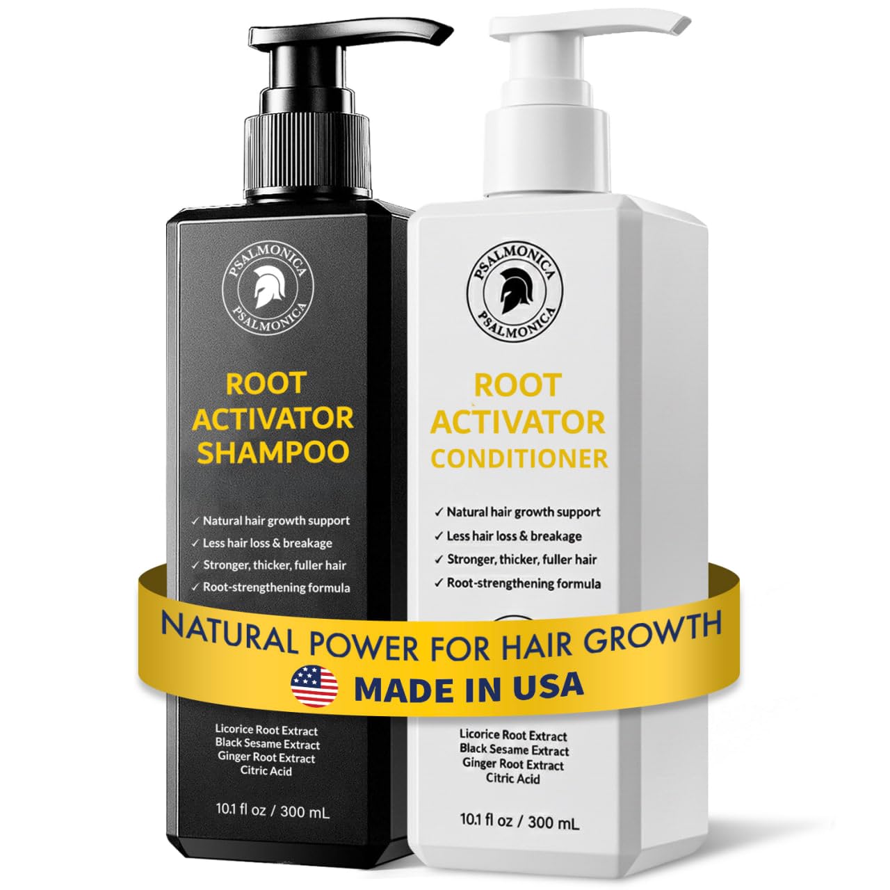 Root Activator Shampoo and Conditioner Set: Mens Sulfate Free Hair Growth Thickening Shampoo for Hair Loss and Thinning Hair - Hair Loss RegrowthTreatments for Women Men