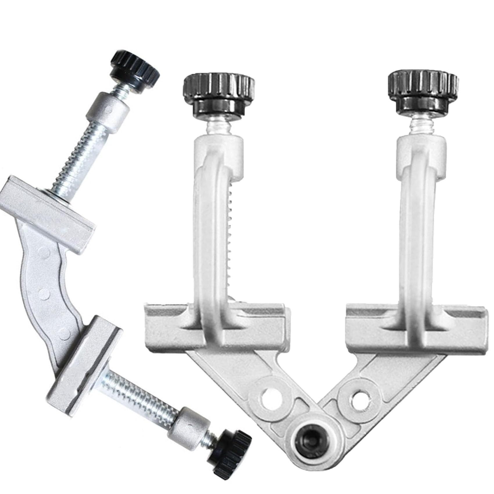 Aluminum Alloy Adjustable Tube Clamp Right Angle Fixture 10-180° Quick-Release Handle for Welding Woodworking