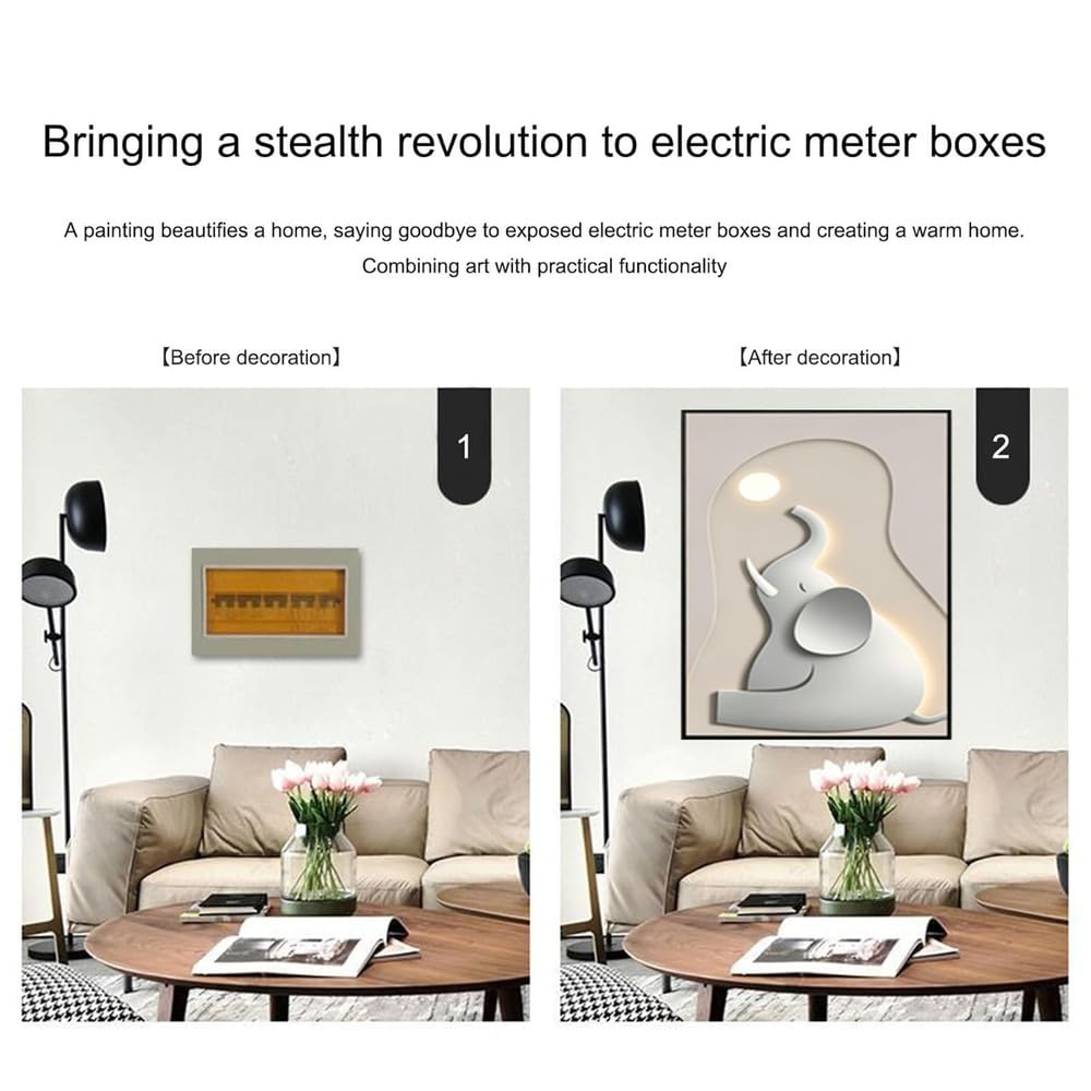 Tapa Cuadro Electrico Tapa Cuadro Eléctrico Decorativo Oculto Montaje en Pared Tapa Caja Cuadros para Tapar Cuadros Electrico montado en la Pared Fácil de Instalar,006,40X50CM