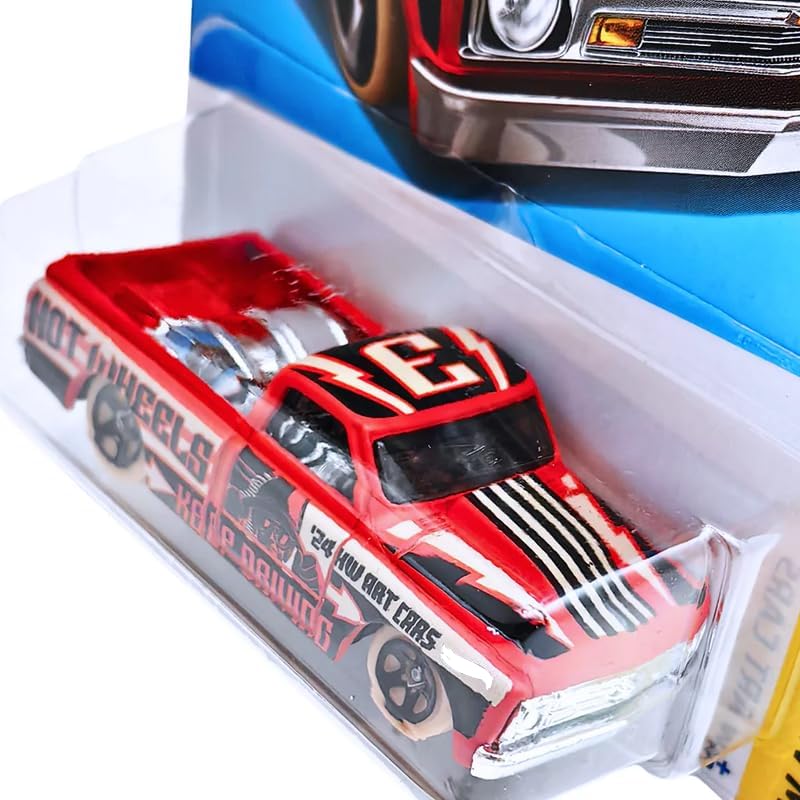Image of HW Die-Cast 1:64 For Ages 3 And Up (67 Chevy C10 | HW Art Cars), Red