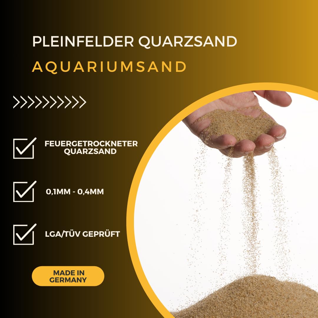 Aquariumsand, Quarzsand für Aquarium, feuergetrockneter Quarzsand, Körnung: 0,1-0,4mm, 20kg Säcke