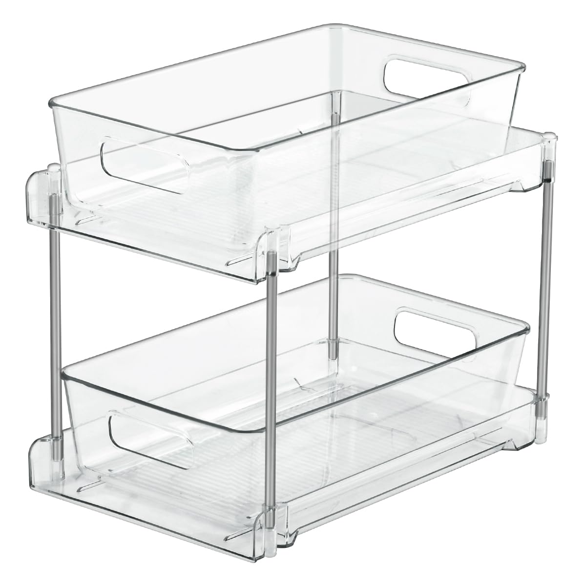 USENG Organizador Fregadero,Estantería de 2Niveles Extraíbles para Armario,Organizador Apilable Bajo el Fregadero con Cajones para Almacenamiento en Cocina,Baño y Dormitorio,Organizador Bajo Fregadero