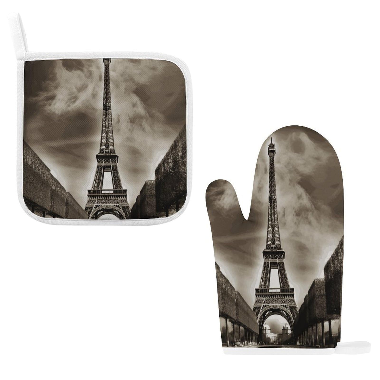 Paris Eiffel Tower Oven Mitts and Pot Holders Sets