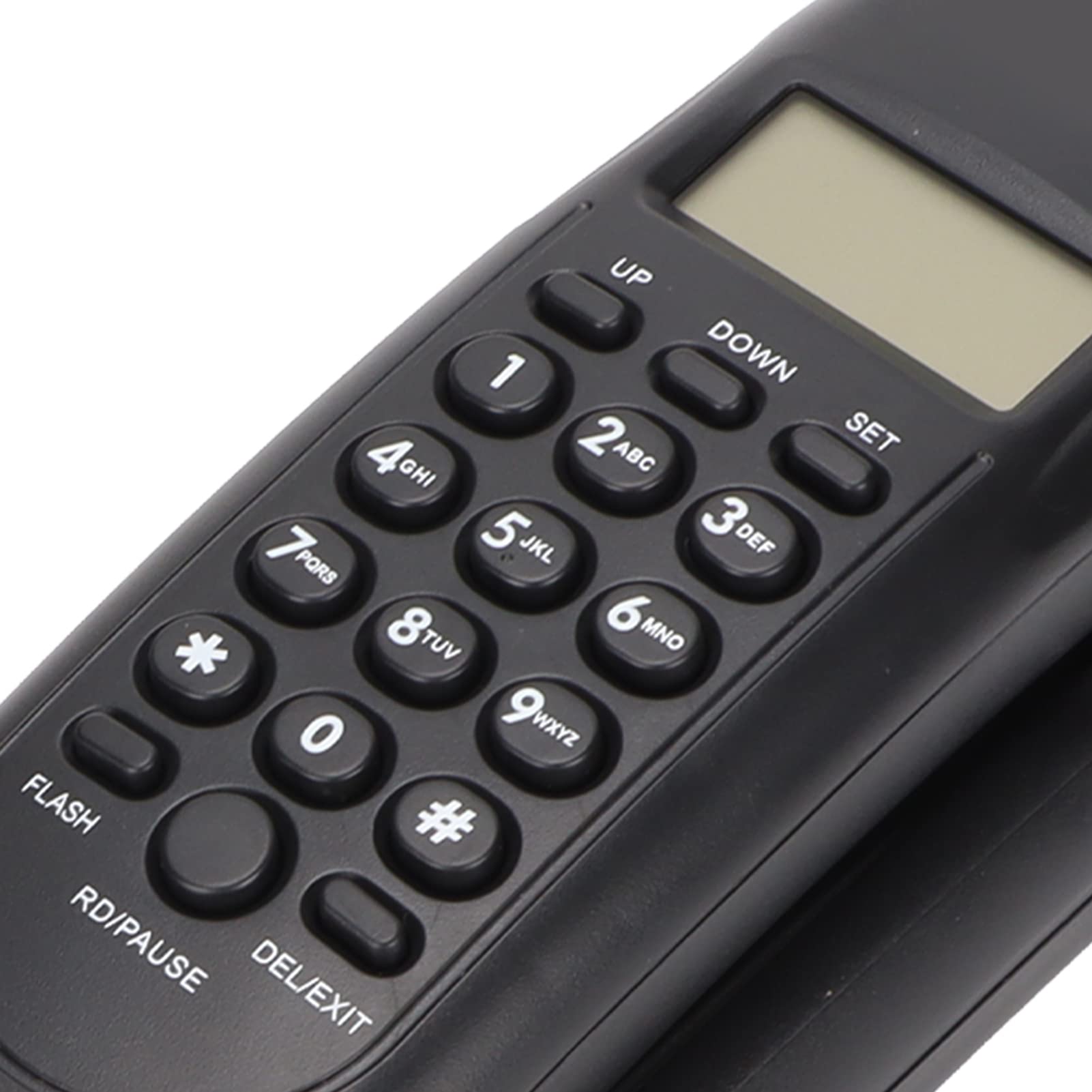 Biurkowy telefon przewodowy montowany na ścianie, przenośny mały przewodowy telefon stacjonarny, wyświetlanie identyfikatora dzwoniącego/ponowne wybieranie/wyszukiwanie dzwoniącego, dla biura w hot