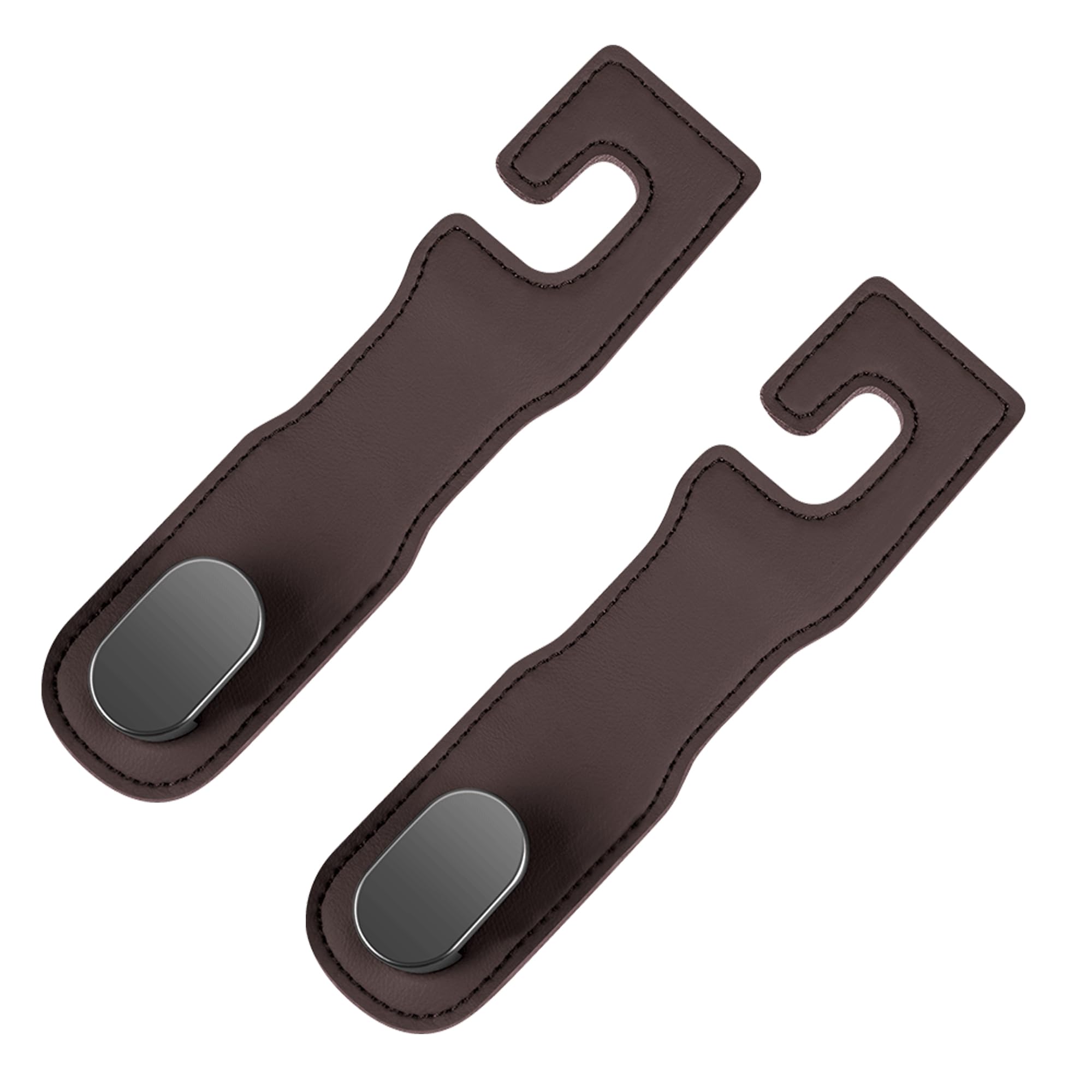 Amelity Car Seat Back Hooks for Headrest, 2 Pack Car Headrest Hooks for Purses and Bags, Car Hanger for Car Headrest, Car Backseat Headrest Hooks (Dark Brown-2 Pack), 2PK-05061219
