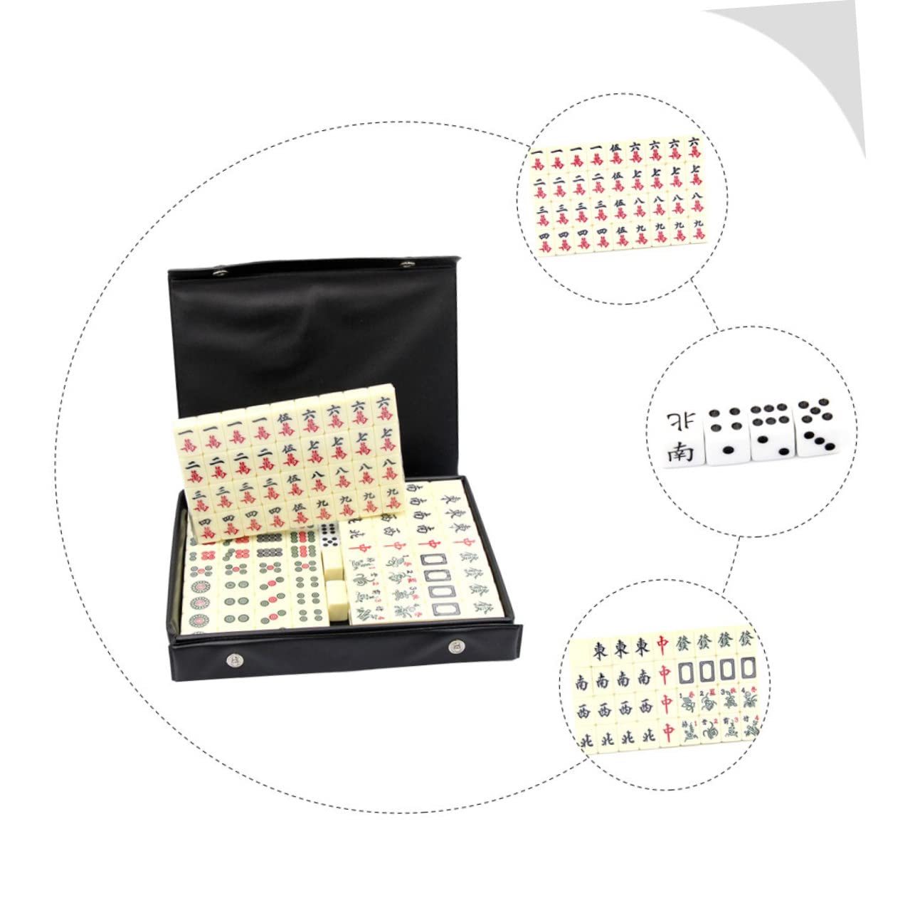 Kompaktes Reisespielzeug Mahjong Satz 1 Satz PVC Traditionell | Kleiner Format, für Party und Camping, Transportabel für Unterwegs, Fördert Logisches Denken