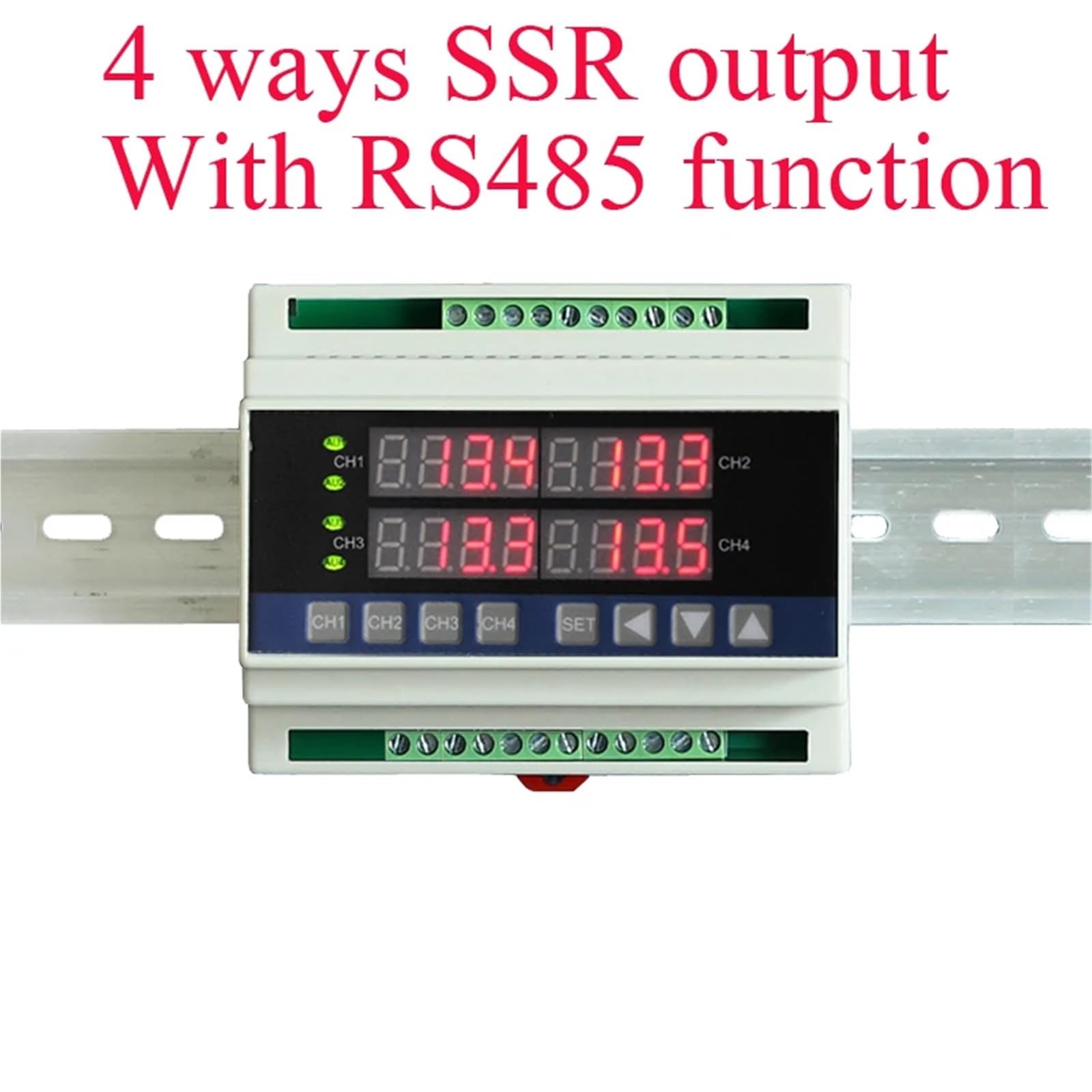 1 Uds. Controlador de temperatura Din tipo 4 vías mide múltiples puntos termostato digital de 4 canales(SSR out with RS485)