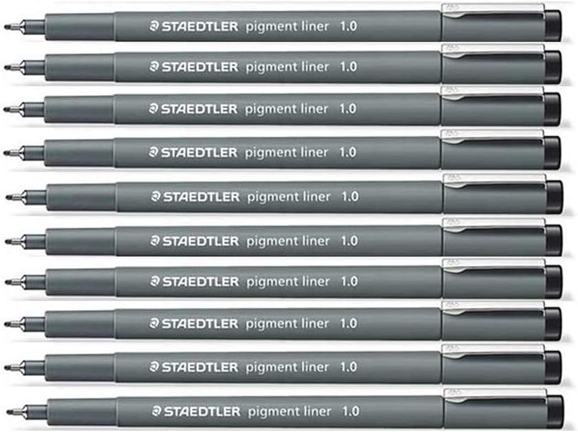 Pigment Liner 308 Black 1.0 mm Pack of 10
