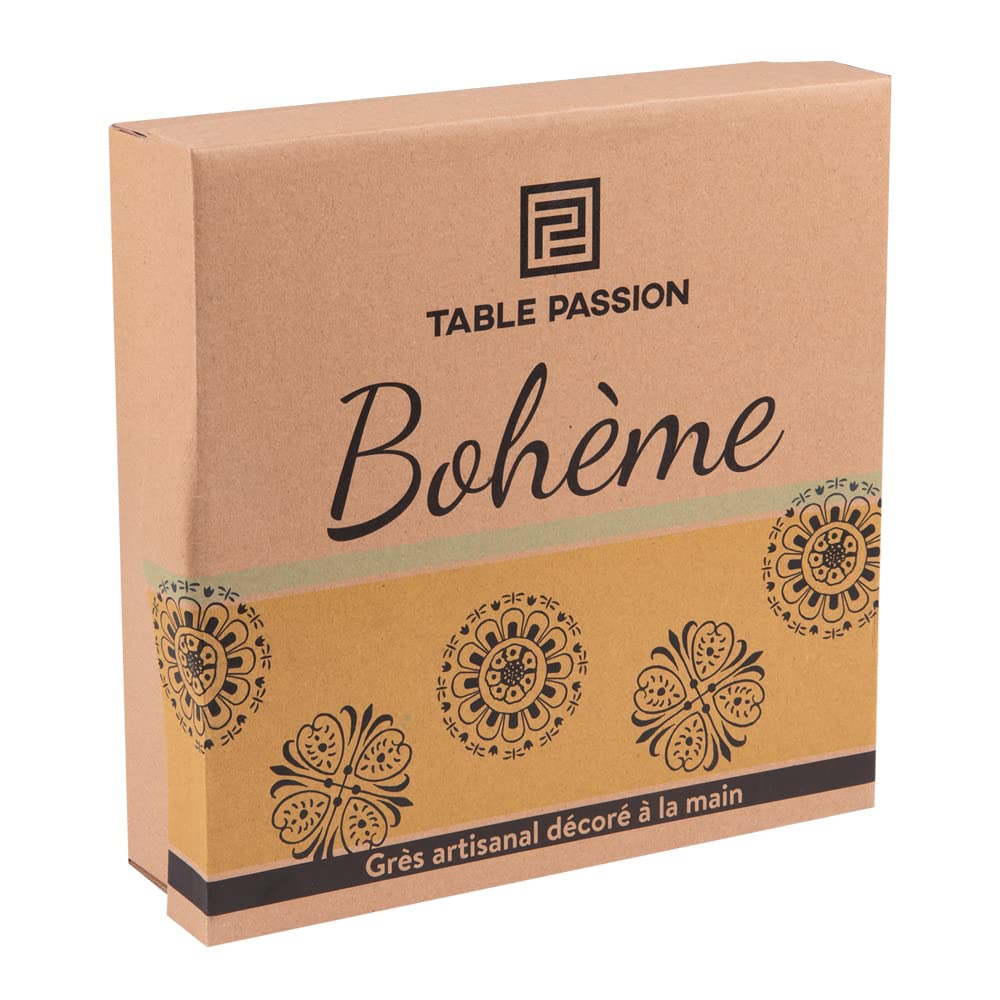 TABLE PASSION - Juego de 4 platos planos bohemio de 26 cm