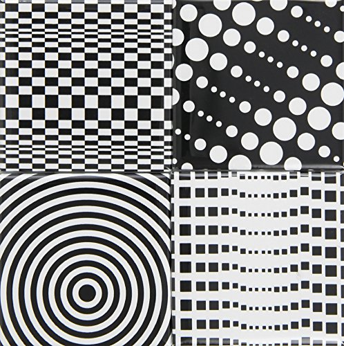 COGNOSCO Kühlschrankmagnete – OP Art No. 1 – Set enthält 4 Magnete – Design Produkte, Made in Berlin