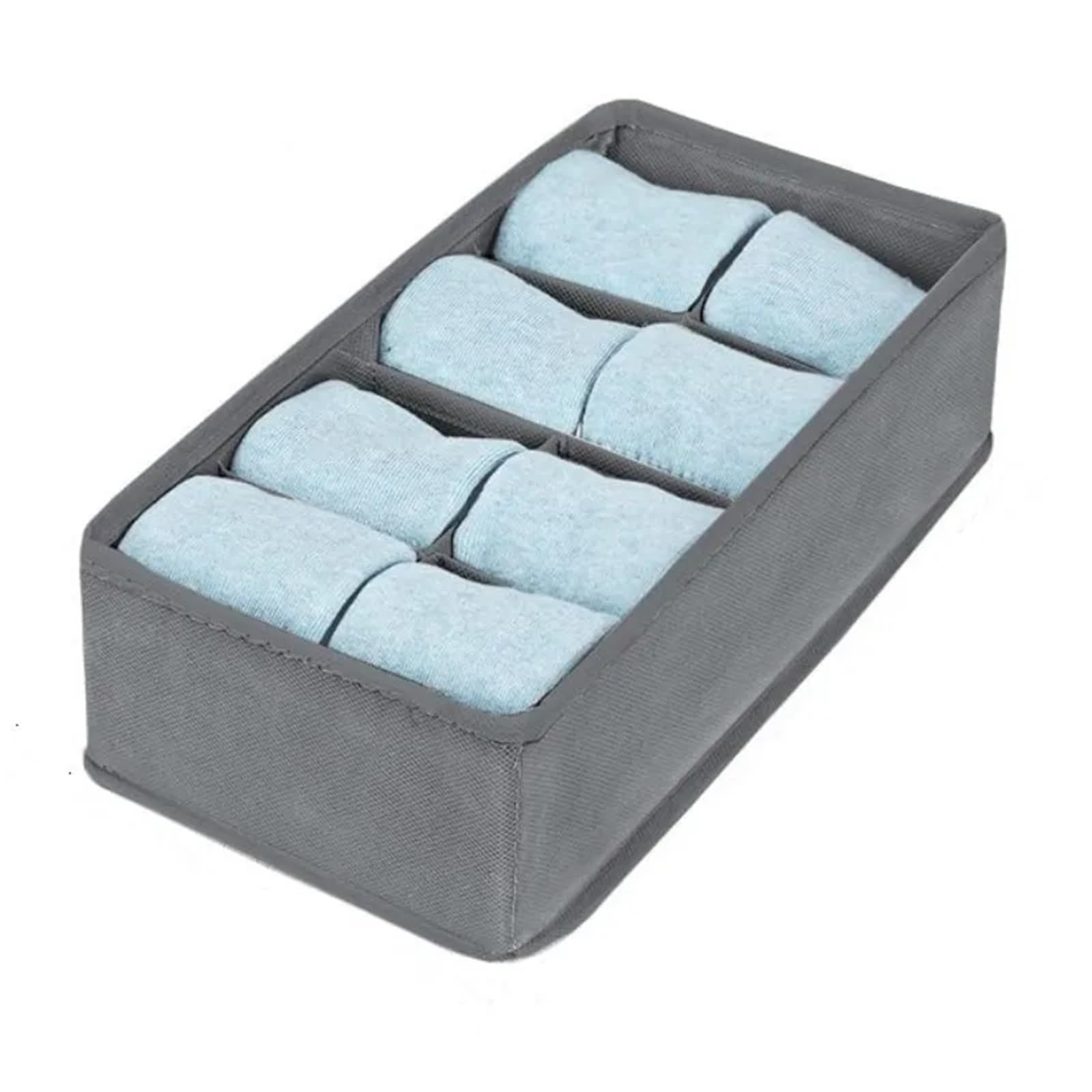LuoAXINN Underwear Organizer Underwear Bra Socks Storage Box Clothes Organizer Cabinet Drawer(Grey 8 grids)