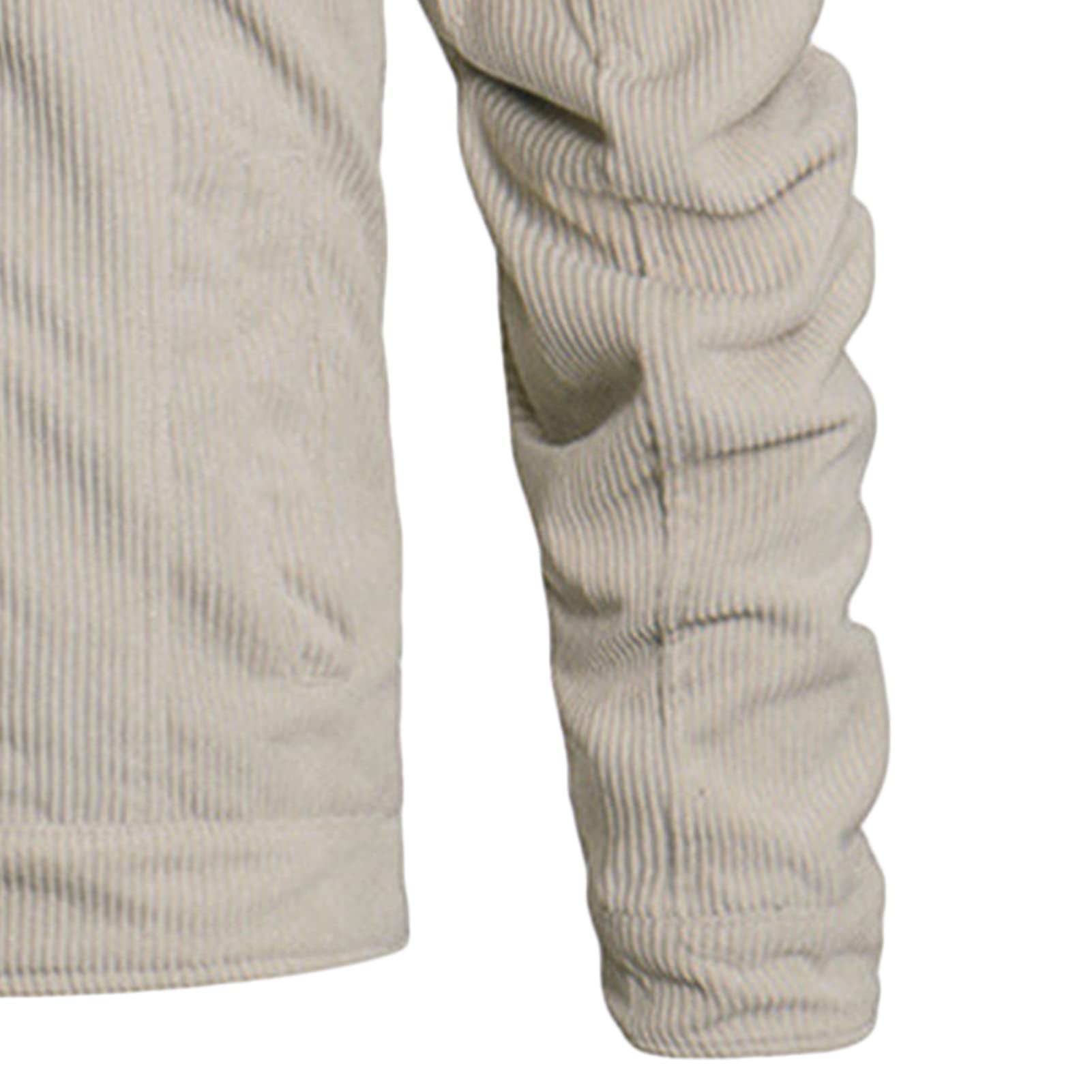 Chaqueta de pana con forro polar Sherpa para hombre, estilo vintage, casual, con botones, de algodón grueso, cálido, para invierno