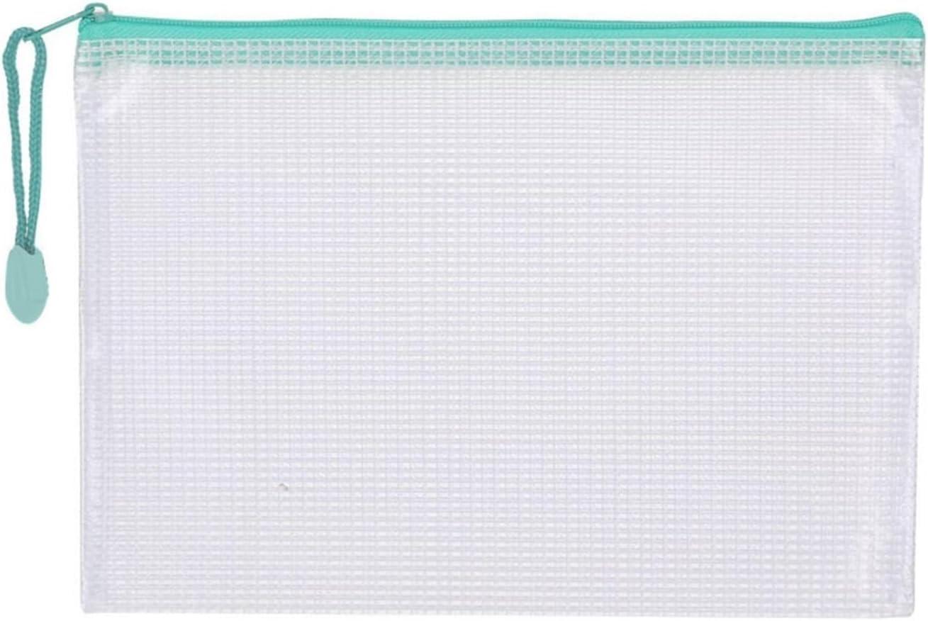 Borse con zip a rete Borsa con cerniera in rete 10 pezzi Borsa con cerniera in rete Borsa con cerniera for organizzare l'organizzazione della classe Borsa con cerniera in plastica, 5 colori, formato A