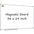 Lockways 36" x 24" Magnetic Dry Erase Calendar Whiteboard, 4 Month Framed White Board Planner, Wall Mounted Message Presentation Memo Calendar Board