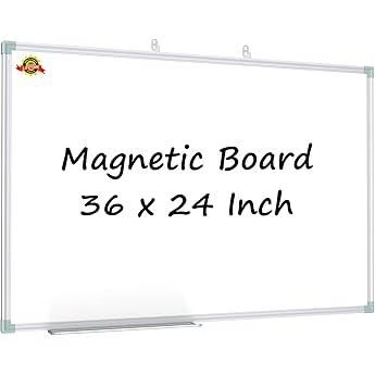 Lockways 36" x 24" Magnetic Dry Erase Calendar Whiteboard, 4 Month Framed White Board Planner, Wall Mounted Message Presentation Memo Calendar Board