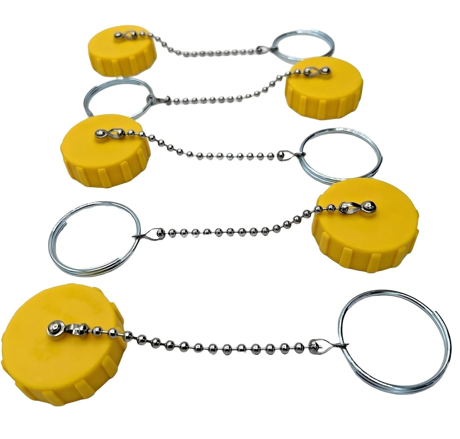 ME109-1 Pack of 5 Propane Tank 1-3/4" Acme Fill Valve Cap with Tether Chain Forklift LPG - for Car, Truck Air & Fuel Delivery Parts