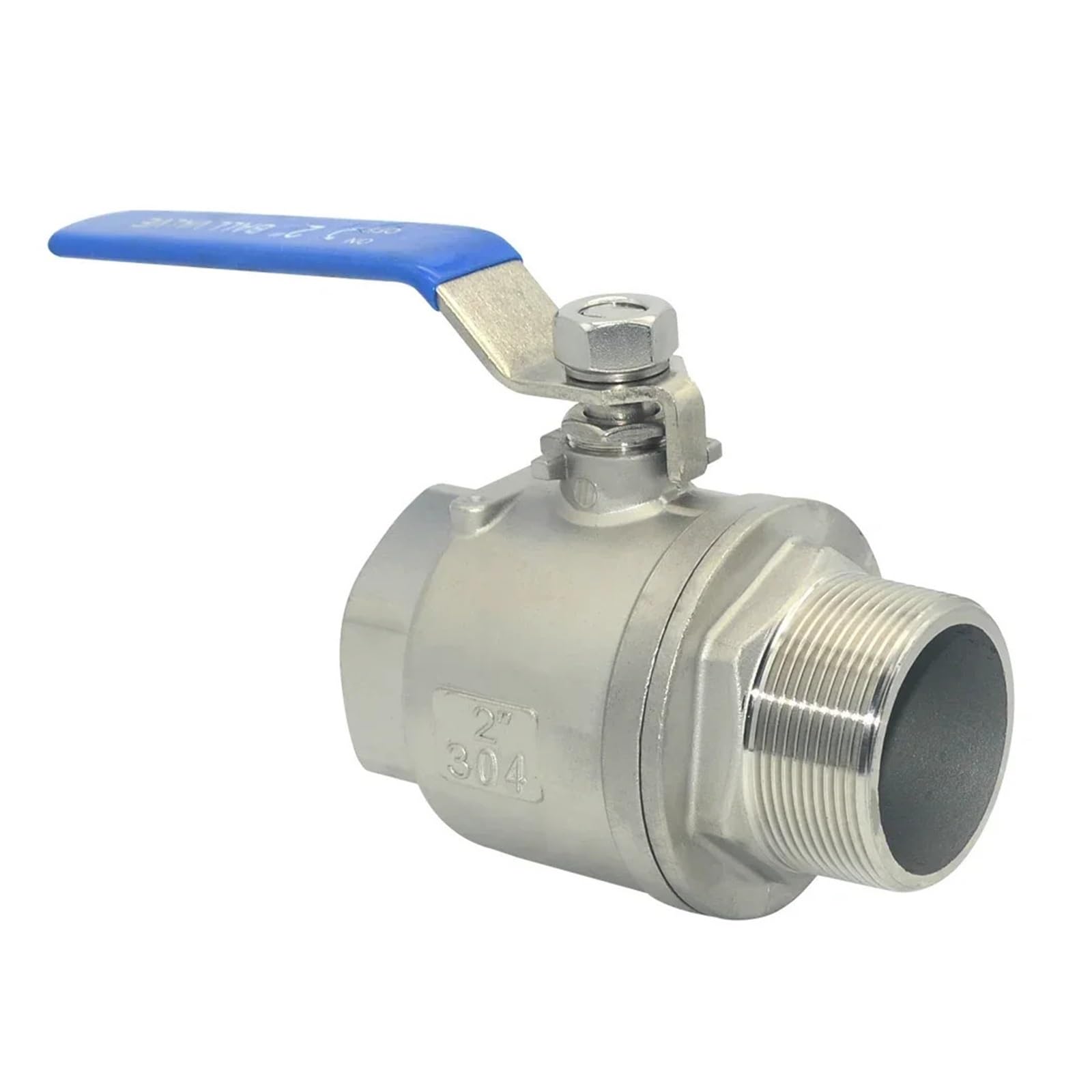 1 Uds 304 válvula de bola 2P acero inoxidable 1/4 3/8 1/2 "3/4" "2" BSP adaptador instalación del interruptor aceite Gas agua rosca macho y hembra(2")