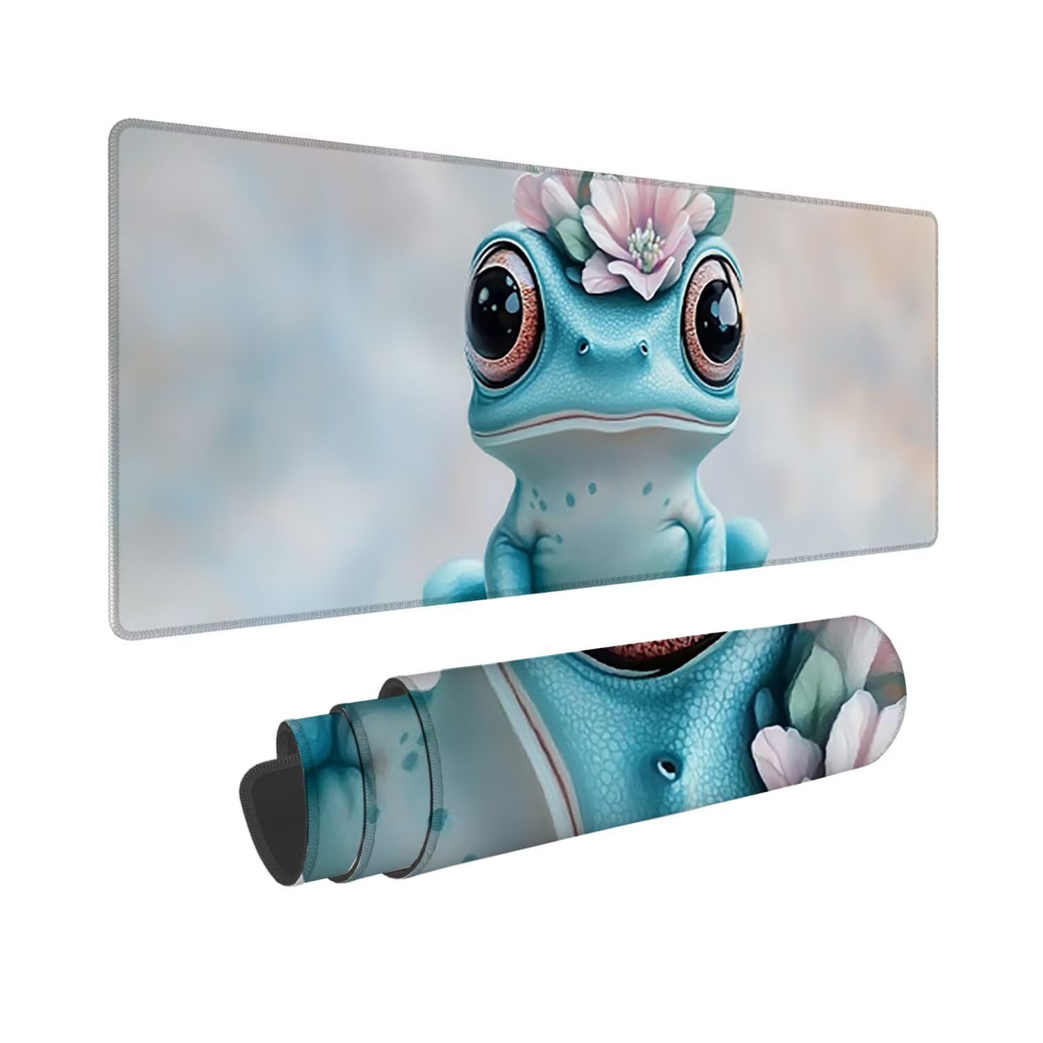 Podkładka pod mysz do gier XXL duża mysz 1600 x 800 mm, duża podkładka pod biurko z antypoślizgową gumową podstawą dla graczy, poprawia precyzję i szybkość (żaba) o-654