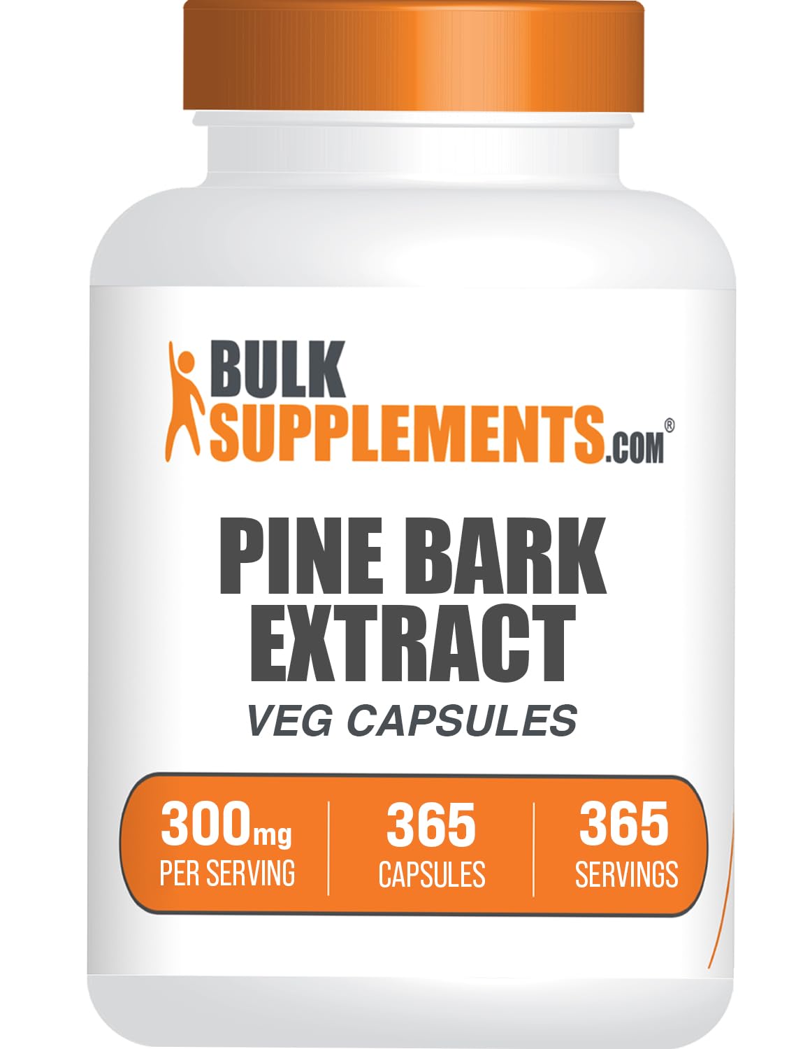 BulkSupplements.com Pine Bark Extract Capsules - Pine Bark Capsules, Antioxidants Supplement - Vegan & Gluten Free, 1 Capsule per Serving (300mg), 365 Count (Pa