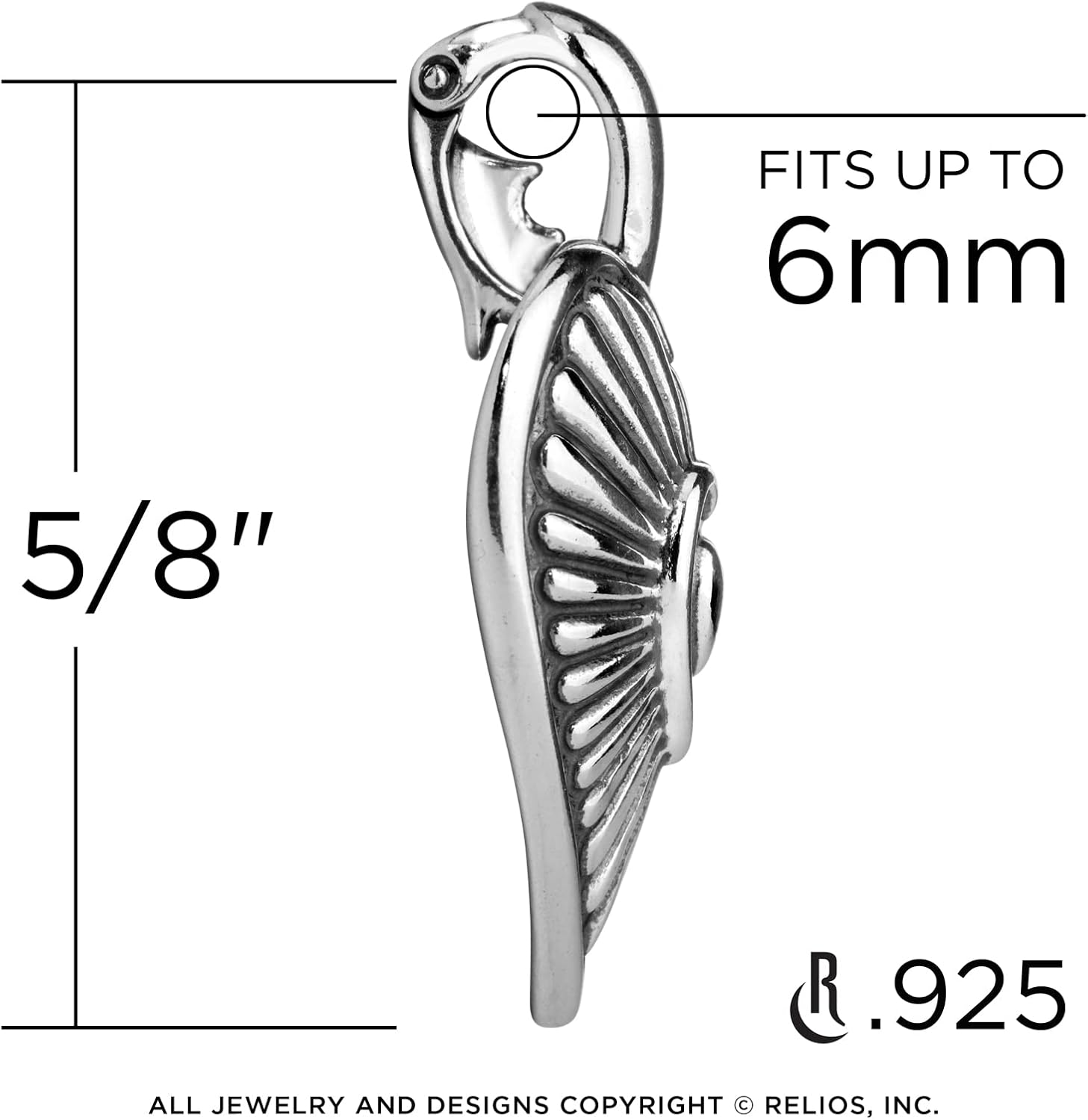 American West Sterling Silver Women's Pendant Enhancer Heart & Sunburst Design