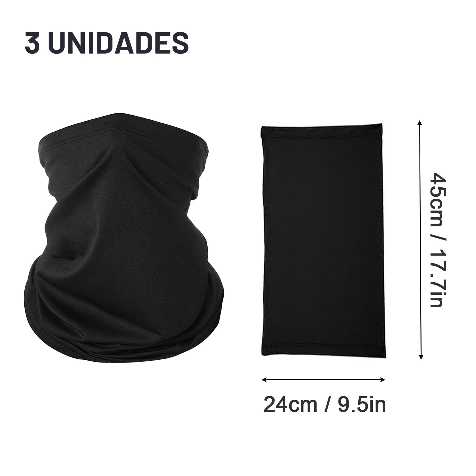 KEYRI 3 Piezas Pañuelo de Hombre Mujer Calentador de Cuello Braga Cuello Moto Mascarilla Multifuncional Deporte Calentador Pasamontañas Máscara de Esquí Ciclismo Senderismo Correr