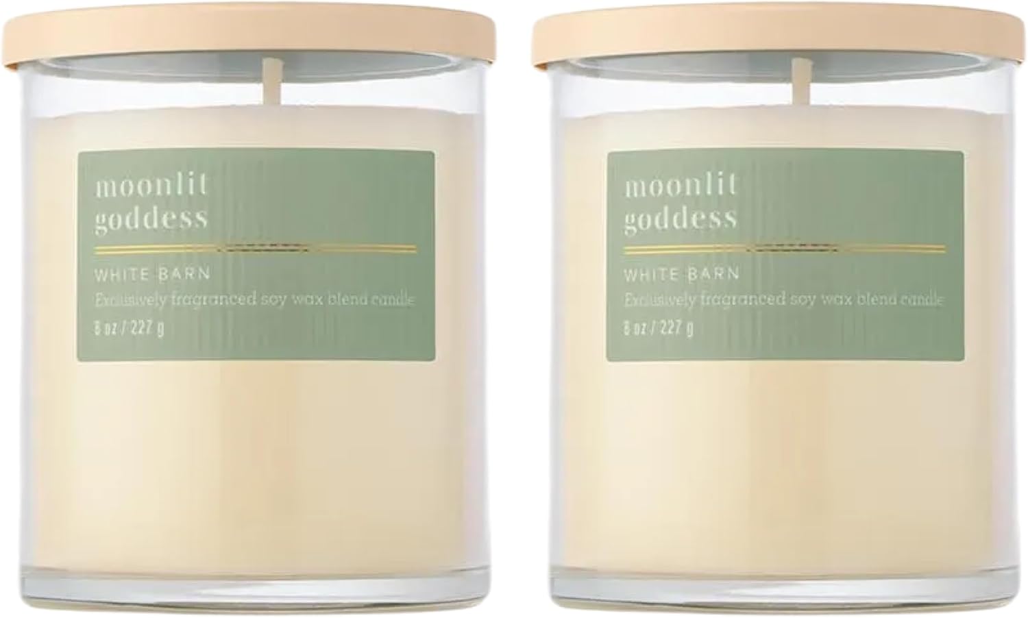 Bath & Body Works Single Wick Candle, Moonlit Goddess Candle, Long-Lasting Burn Up to 45 Hours, Exclusively Fragranced Soy Wax Blend, 8 oz - 2 Pack