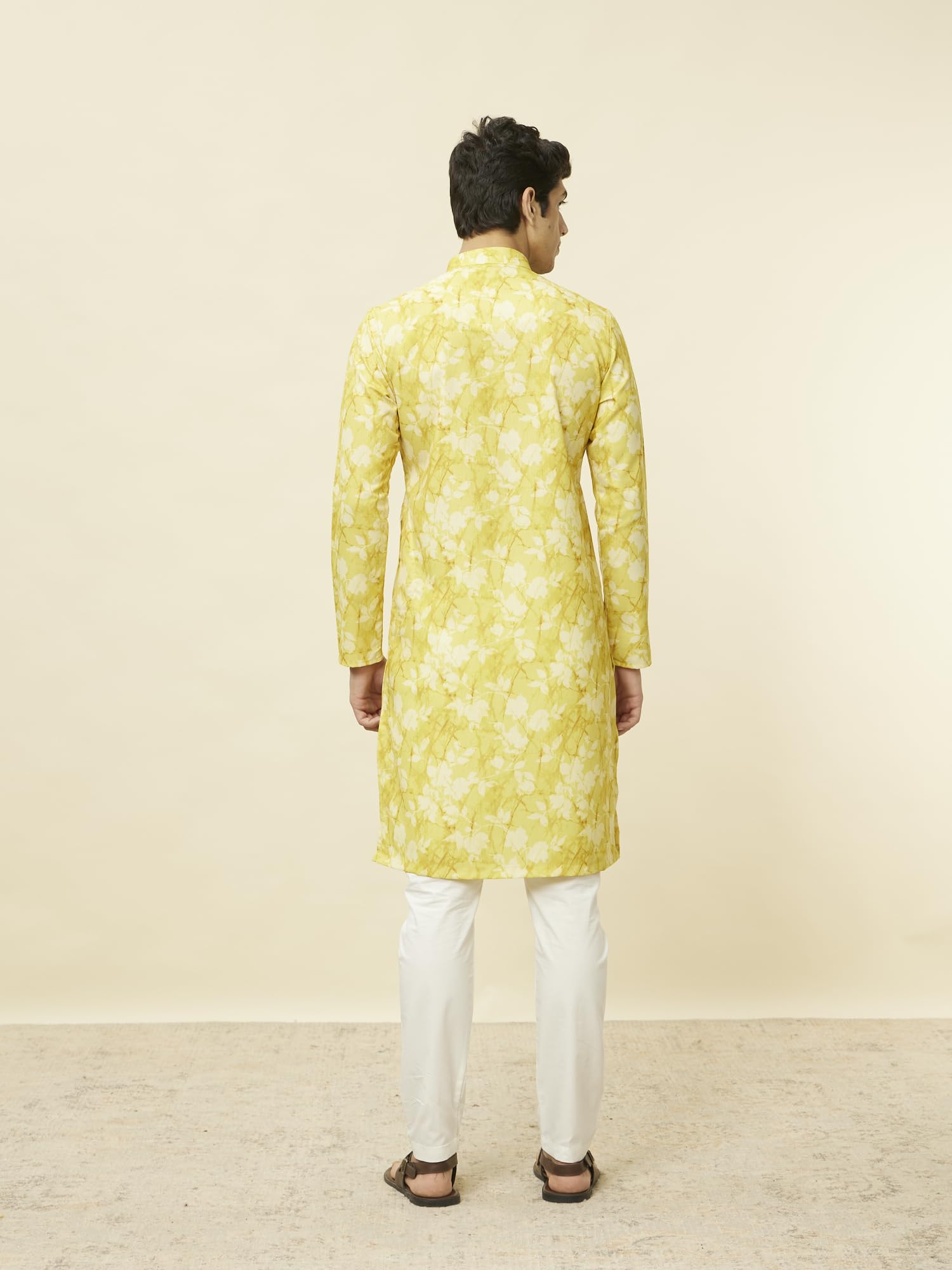 Manyavar Kurta da uomo in misto cotone con stampa floreale (1 pz)