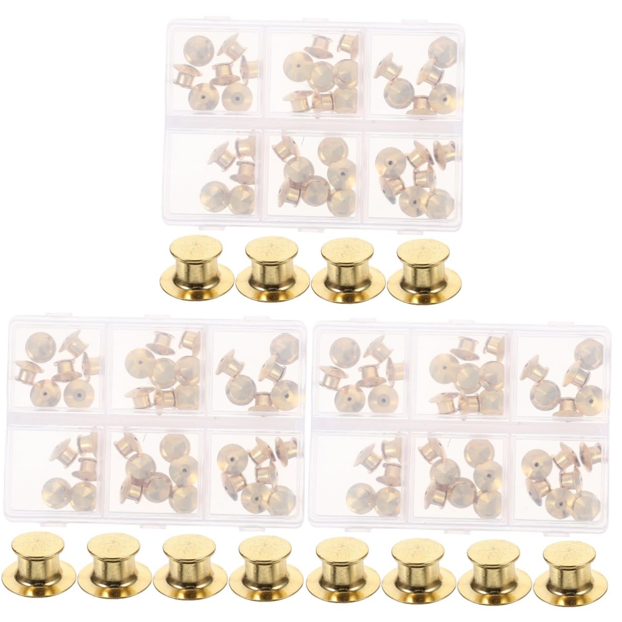 HOMSFOU 3 Boxen Lapel Pin Backs Legierung Goldene Sicherheitsnadel für Broschen Anstecknadeln Namensschilder Installieren und Sicher zu Verwenden