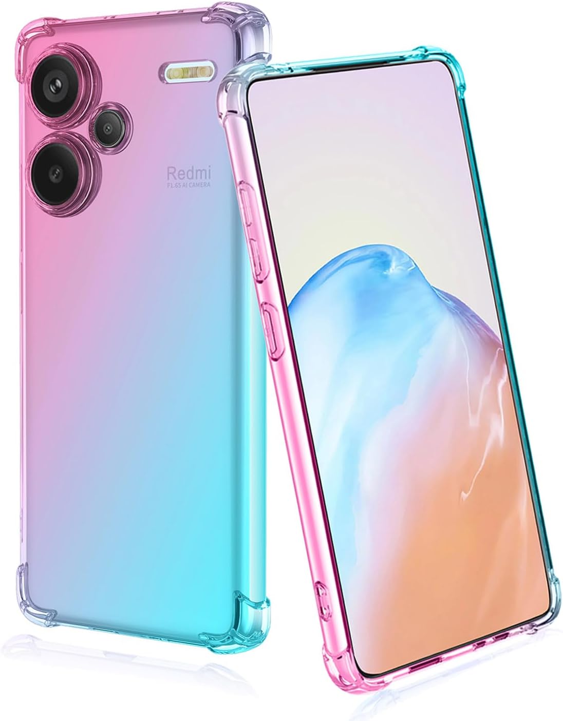 BORYA Cover per Xiaomi Redmi Note 13 4G, Silicone Antiurto Ultra Sottile PC+TPU Custodia, Militare Antigraffio Case con Magnetico Metallo Supporto e Protezione Fotocamera. Argenteo