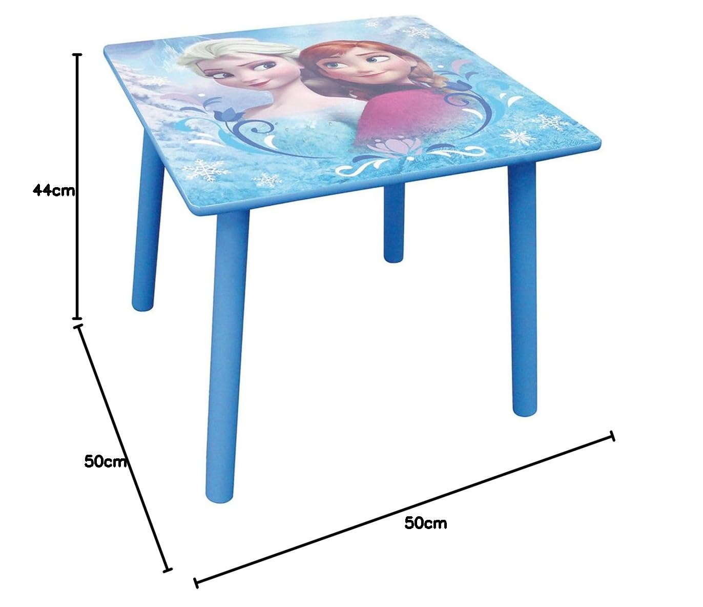 FUN HOUSE 712392 DISNEY Reine Des Neiges Table Carrée pour enfant H.44 X L.50 X P.50 CM