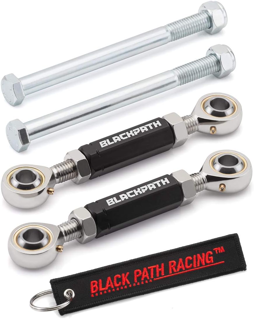 BlackPath - Fits Suzuki Adjustable 0-4" Lowering Link Kit GSX1300R Hayabusa + SV650 Motorcycle Rear Drop Links (Black) T6 Billet