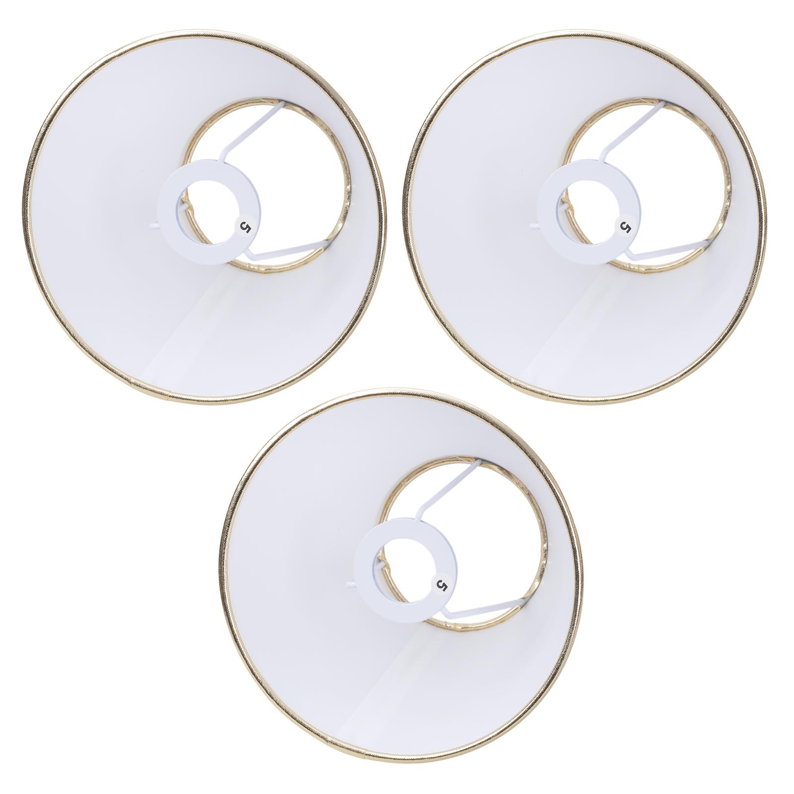 of 3 Elegant Bells Clip on Lamp Shades Shell Lighting Cover Fabric Texture for Chandeliers and Wall Sconces Clip on Shade
