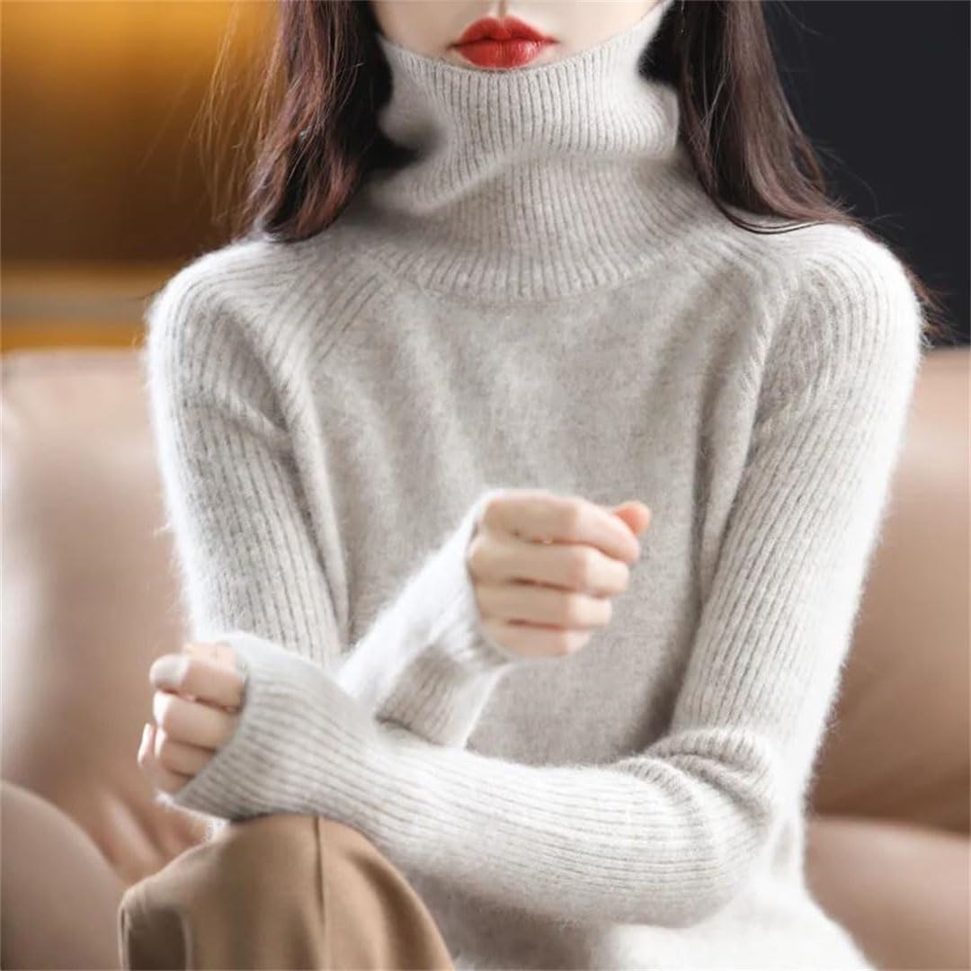 Vogrtcc Damski sweter z wysokim dekoltem sweter kaszmirowy sweter damski top