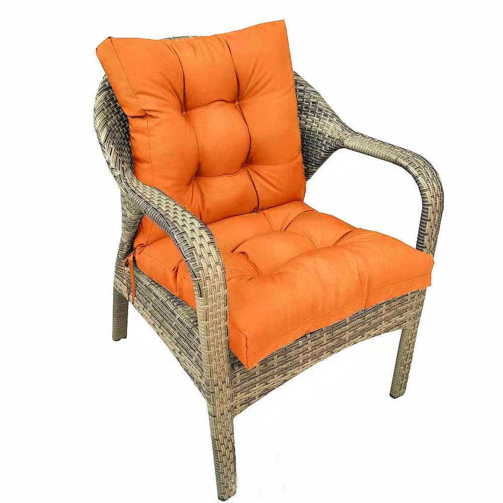 UUluhao Indoor Rocking Chair Cushions Orange Waterproof Outdoor High Back Chair Cushion Set Soft Thicken Patio Dining Chair Pad 41.7"*20.8"*3.9" for Dining Room Decoration — image 1