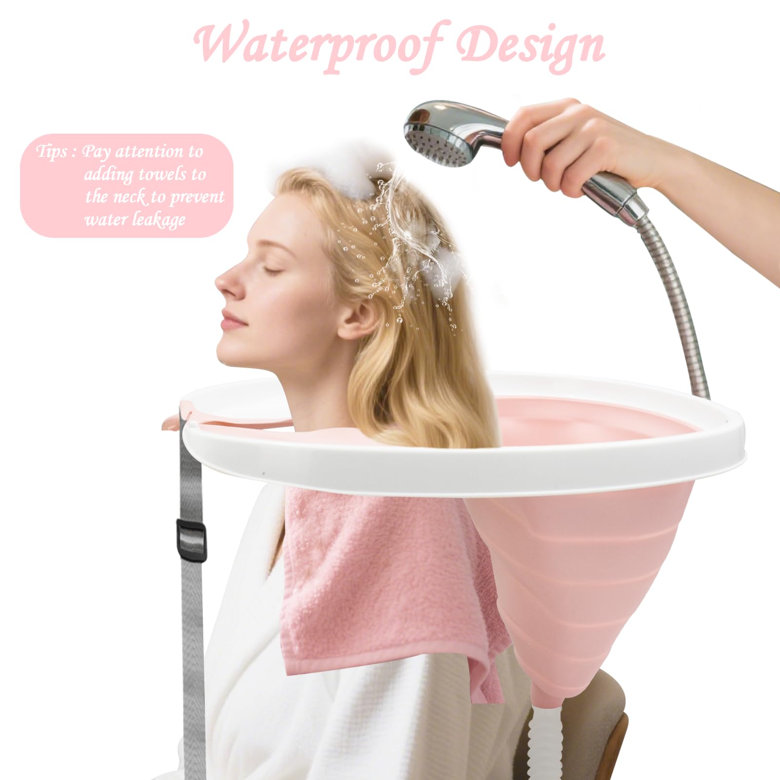 Lavabo pour personnes alitées, bac à shampooing pliable, lavage des cheveux au lit, bac à shampoing portable, aide au lavage des cheveux pour personnes âgées, handicapées et femmes enceintes