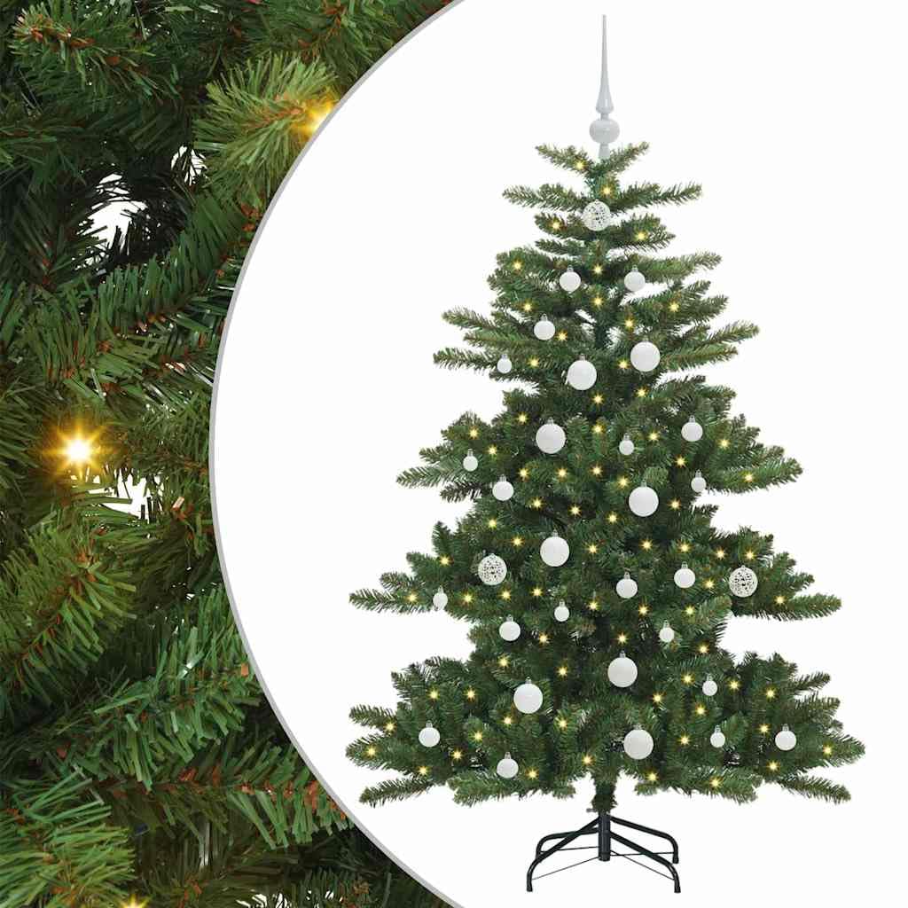 Künstlicher klappbarer Weihnachtsbaum Grün 150 cm, aus PVC und Stahl, mit 150 warmweißen LEDs, ideal für Festliche Innendekoration zu Weihnachten