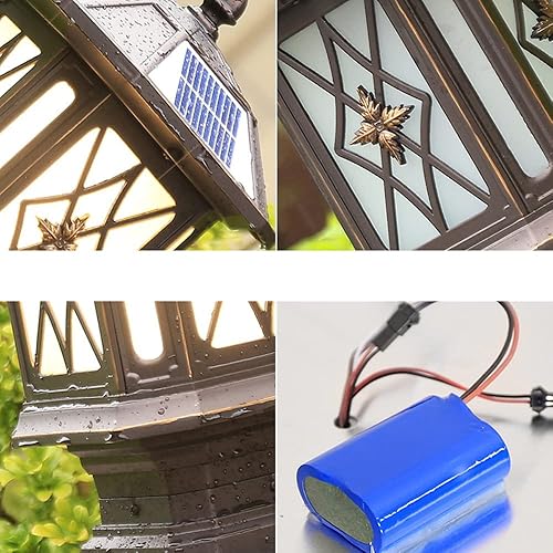Miniatura 6 de Luces de poste para exteriores, estilo chino, poste de valla solar, para exteriores, hogar, puerta, poste de luz IP55, impermeable, para jardín,