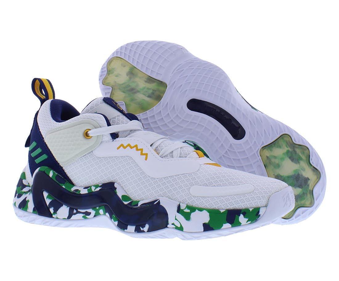 adidas D.O.N. Issue 3 Unisex Shoes Size 12, Color: Ghost White/Team Navy Blue/Team Green/Cold White