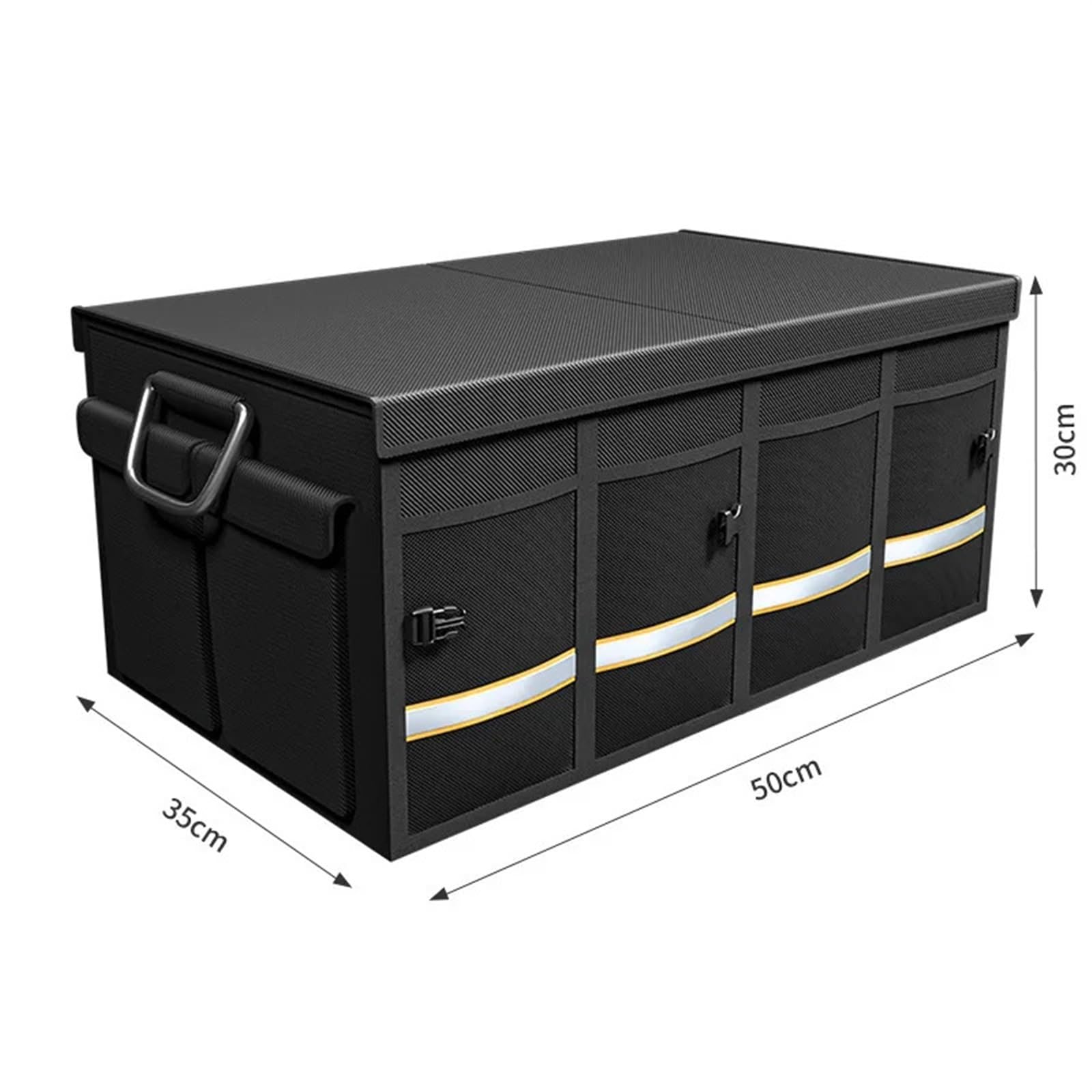 Organizzatore for bagagliaio di un'auto da 46/66 litri, pieghevole, resistente, riflettente, robusto, piastra ispessita, scatola immagazzinaggio(46L)