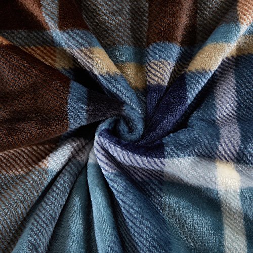 MERRYLIFE Throw Blanket Plaid Sherpa | Ultra-Plush Soft Colorful Oversized | Decorative Couch Travel Blanket | Large Size(60" 90", Greenland) - Thumbnail 3