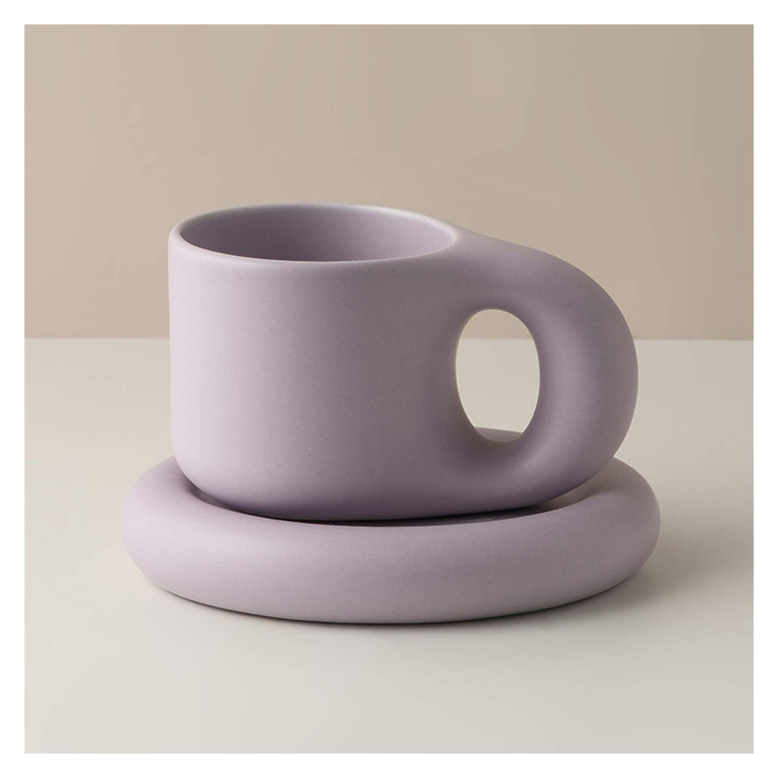 Tazas Taza de café de cerámica simple popular taza creativa de la novedad de la novedad, la taza de la oficina de gran capacidad (10.1 oz), el café con leche o el café caliente Tazas de Café ( Color :