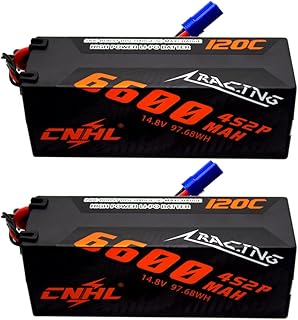 CNHL 6600mAh 4S Lipo Battery 14.8V 120C with EC5 Plug for RC Car,RC Airplane/Truck, Heli Airplane,Multi-Motor Hobby DIY Parts(2 Packs)