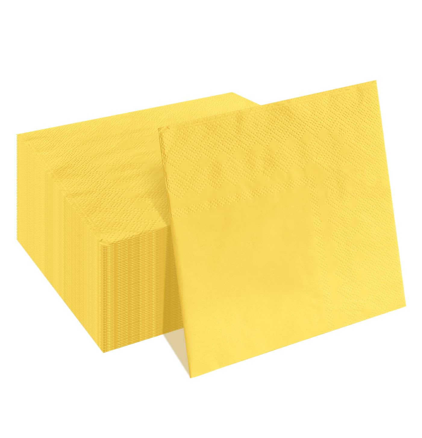 HEIPINIUYE 50 Gelbe Einweg-Servietten – 2-lagig, 25x25 Cm, Gewellter Rand, Für Party & Hochzeit