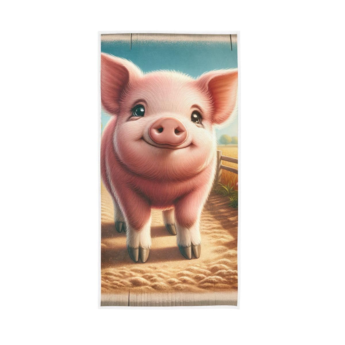 LSRCPD Cute Pig in Farm Hand Towel, Hand Towels Bathroom 15 x 30 Inches, Absorbent Towels