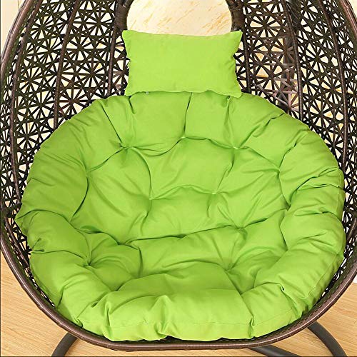 QJIAXING Swing Cushion without Stand Solid Color Round Removable and Washable Egg Hammock Bird's Nest Basket Chair Cushions,Green,D105cm