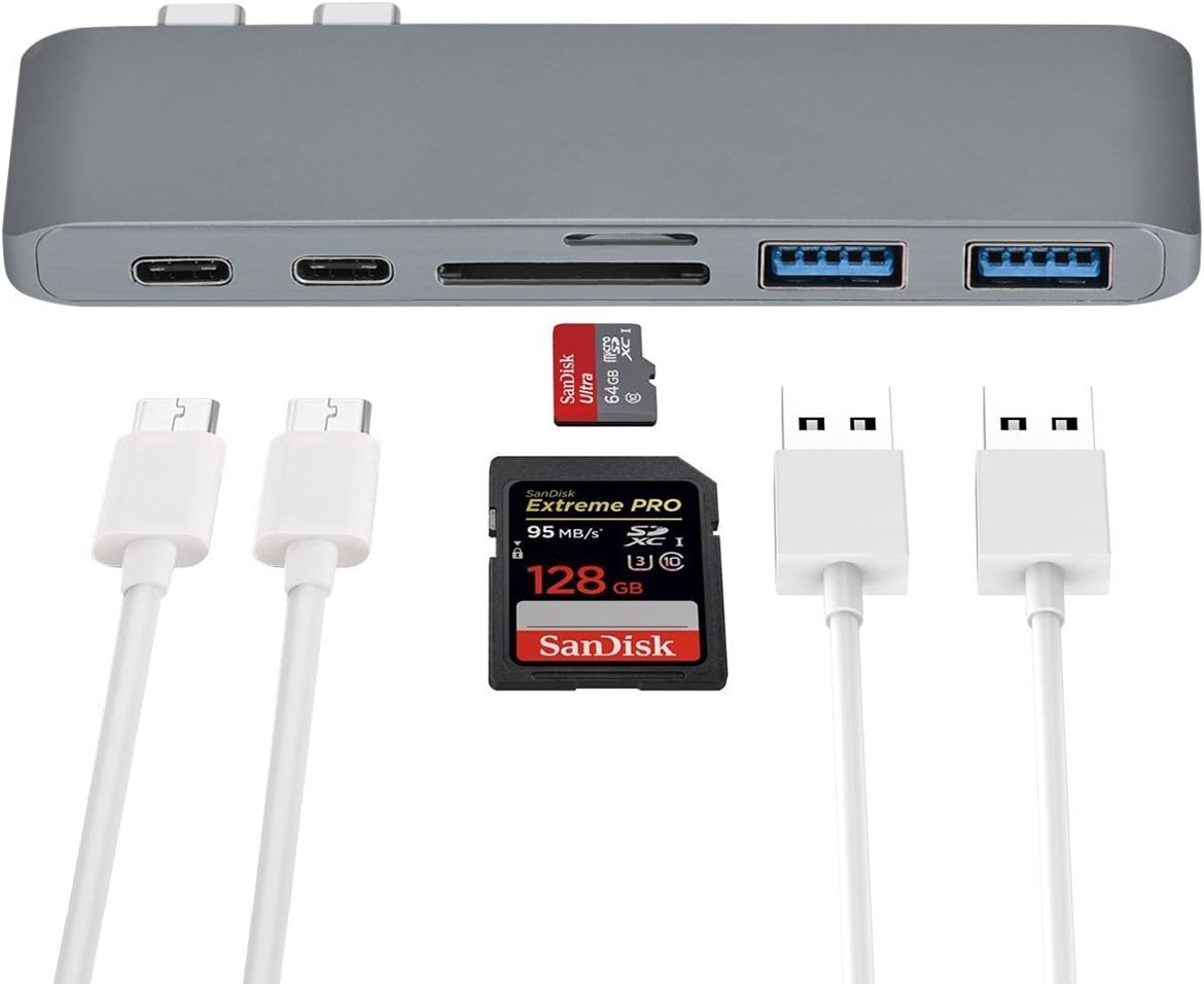 One-Day Sale: Up to 40% Off Homate Aluminum USB-C Hub Adapter with 40Gbs Thunderbolt 3, Pass-Through Charging, SD/Micro Card Reader Slot and 2 USB 3.0 Ports for Macbook Pro 13” and 15”–(Space Gray) Flash Deals - 40% OFF Homate Aluminum USB-C Hub Adapter with 40Gbs Thunderbolt 3, Pass-Through Charging, SD/Micro Card Reader Slot and 2 USB 3.0 Ports for Macbook Pro 13” and 15”–(Space Gray)
