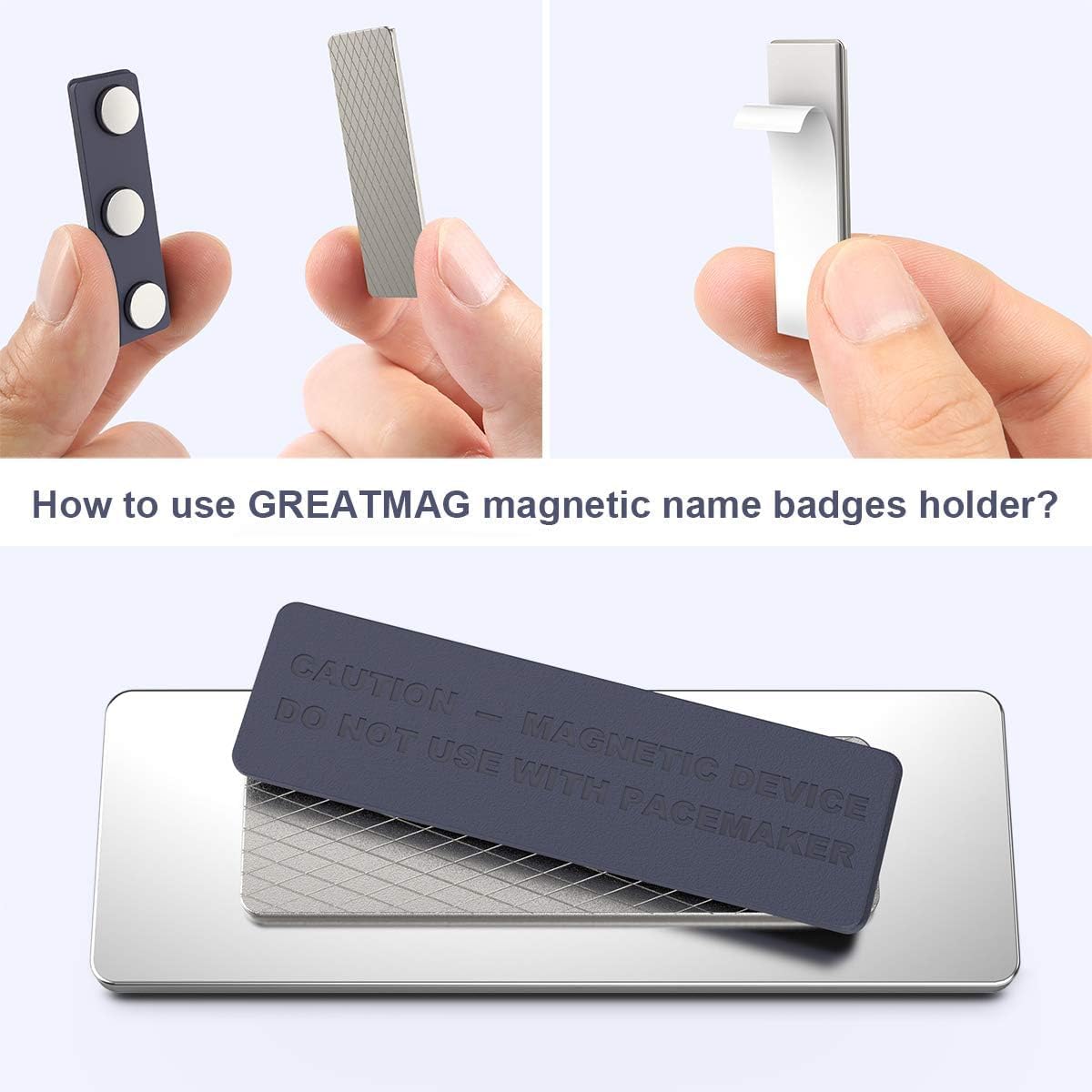 8 Pack Name Tag Magnets, Magnets for Nametags Magnetic Name Badge Holders, Name Tag Magnetic Adhesive Backing with 3 Neodymium Magnets (1.76 x 0.5 inches) image 5